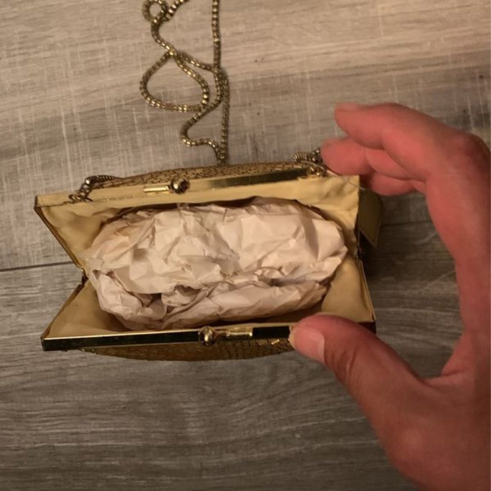 Brand New! Mini Gold Evening Purse - Picture 3 of 3
